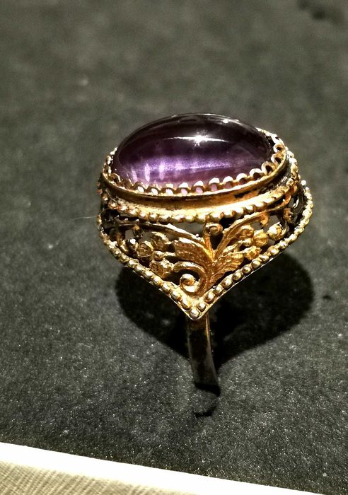 Перстень серебро СССР, Аметист