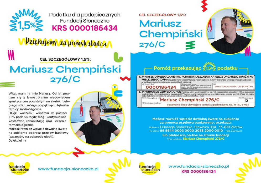 1,5% podatku na rehabilitację oraz leczenie. Prośba o wsparcie