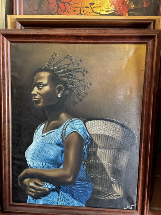 Pintura africana original assinada e datada (1992)