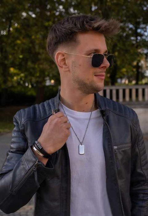 NIEŚMIERTELNIK MĘSKI z grawerem SREBRNY łańcuszek pancerka stal