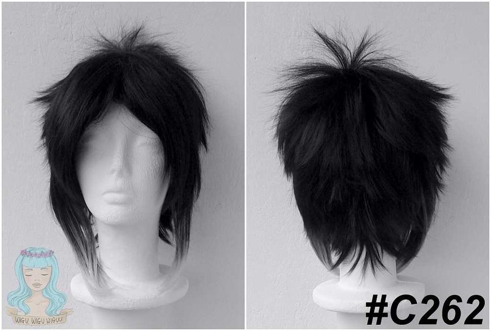 Bungou Stray Dogs Akutagawa cosplay wig peruka czarna z grzywką BSD