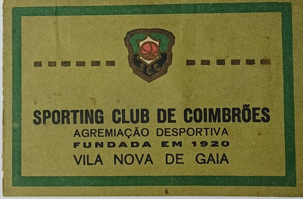 Coimbrões Ano 1929 Cartão de Sócio Raro