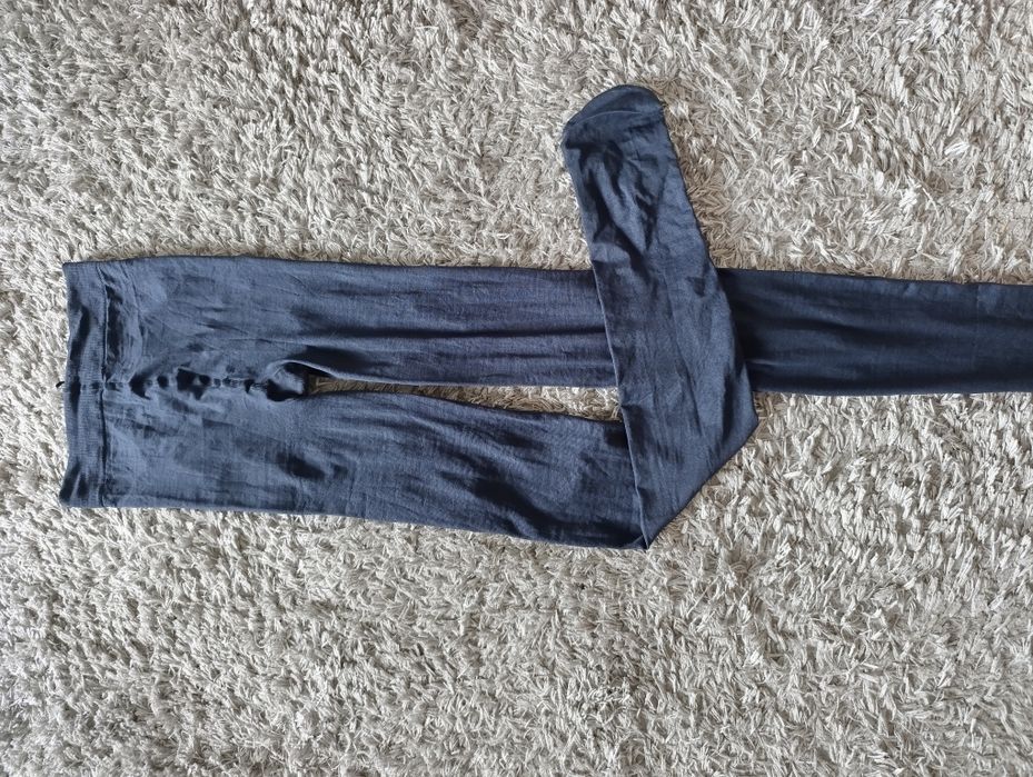 Ciemnoniebieskie grube rajstopy nylonowe, pasujące na rozmiary L, XL