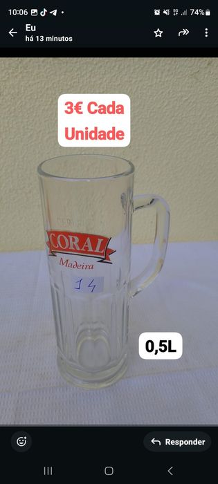 Canecas de cerveja marca Coral