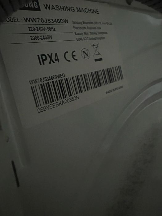 Pralka samsung WW70J5346DW