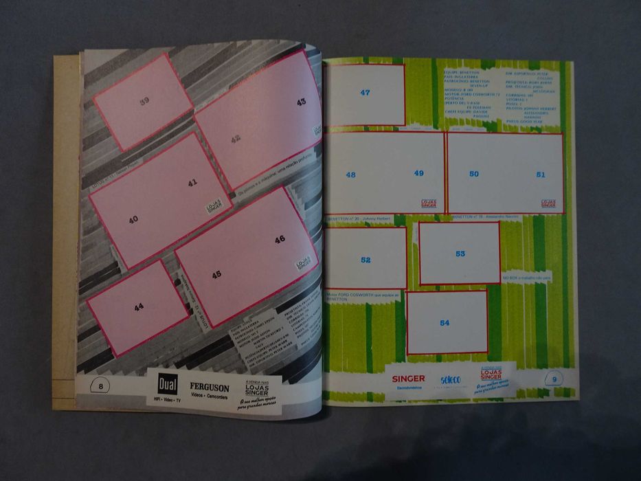 Caderneta de cromos vazia Fórmula 1