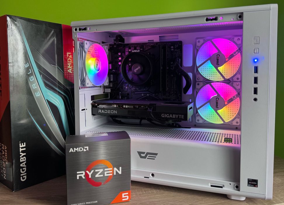 Komputer do gier - Ryzen 5 5500/RX 6600XT/16GB/SSD/WiFi/Bluetooth/SilentiumPC/Windows 11/RGB/GWARANCJA!