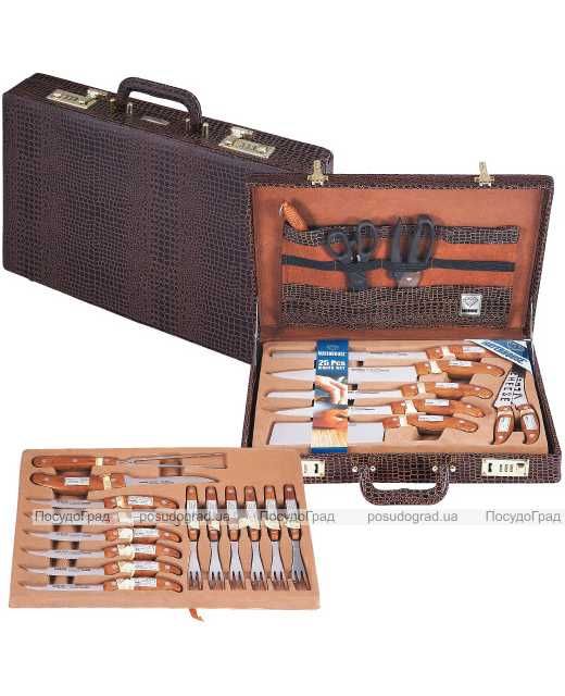 Набор для барбекю MayerHouse 25 предметов в коричневом кейсе