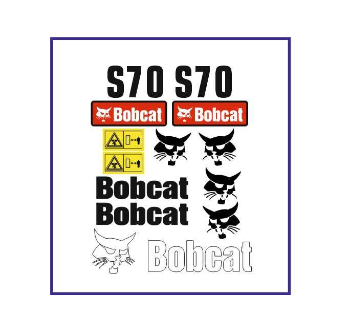 Naklejki Bobcat S70 Miniładowarka ładowarka kołowa Zestaw Nalepki