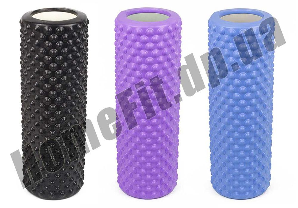 Масажний ролик EasyFit 30-33 см+ЧОХОЛ/валик мфр для йоги, спини та ніг