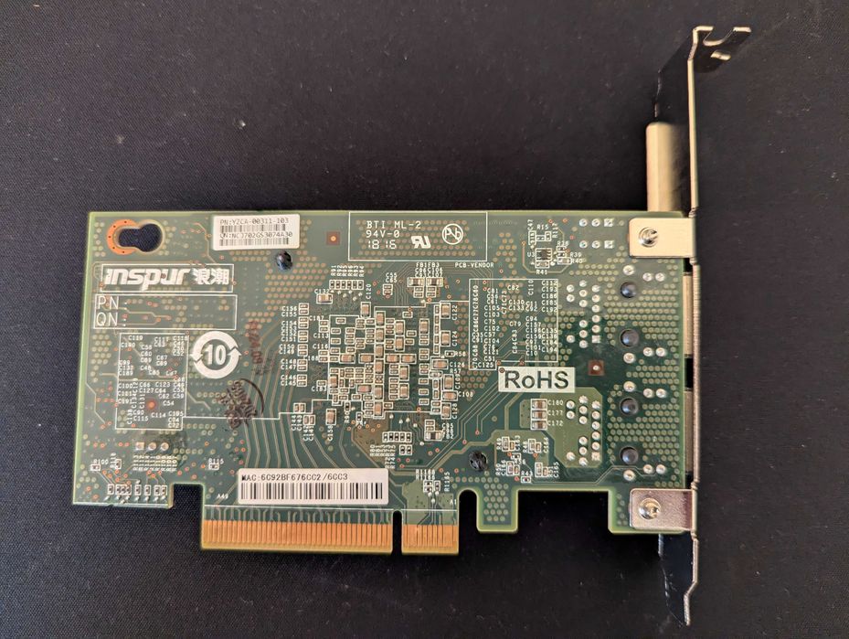 Placa de Rede dupla Ethernet 10Gbps Intel X540-T2 PCIe - X16 x8