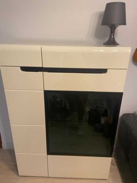 komoda biała połysk led