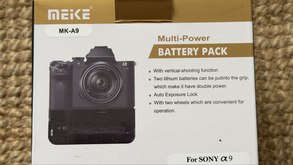 Punho vertical Meike MK-A9 — Sony A7 III, A7R III, A9