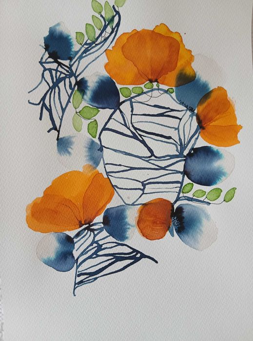 Pintura original em aguarela