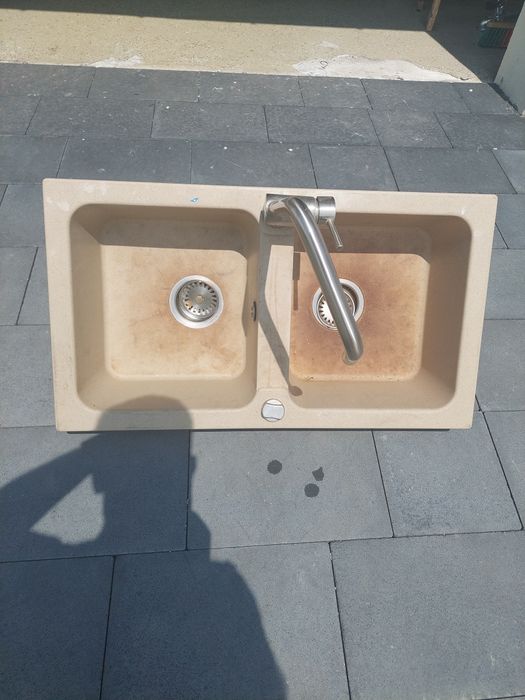 Zlew dwukomorowy 78x44 komplet