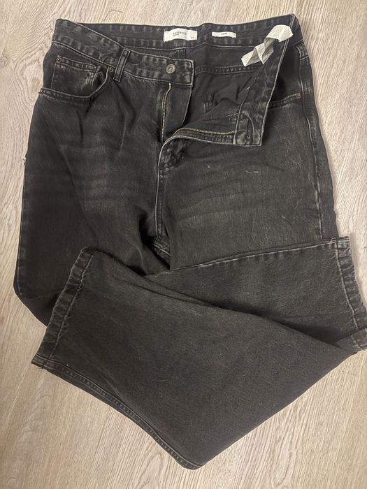 Czarny jeans dżins tkanina