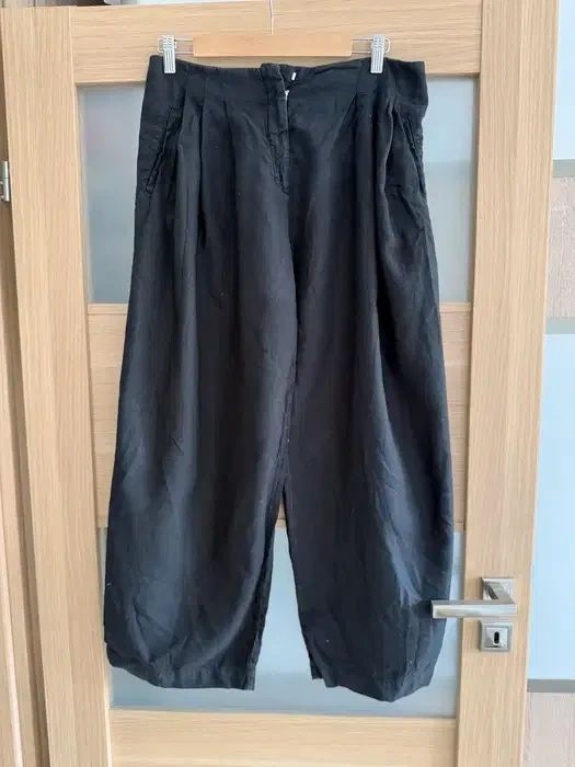 Spodnie lniane massimo dutti boho barrel pumpy