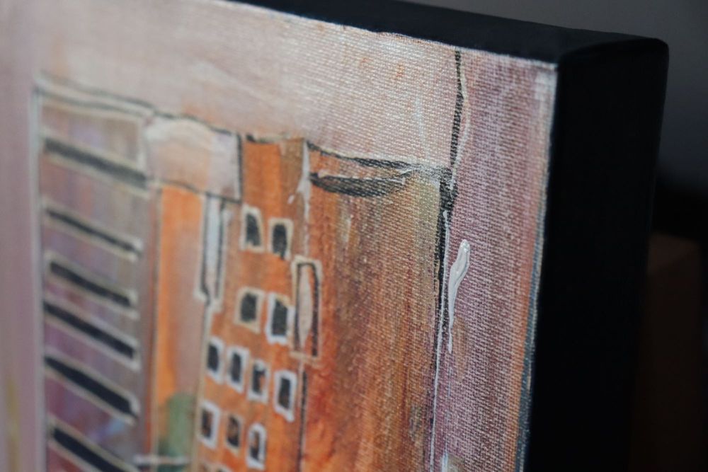 współczesny obraz  na płótnie „W Matni” 50x50 olej, do salonu, Przemo Pankowski