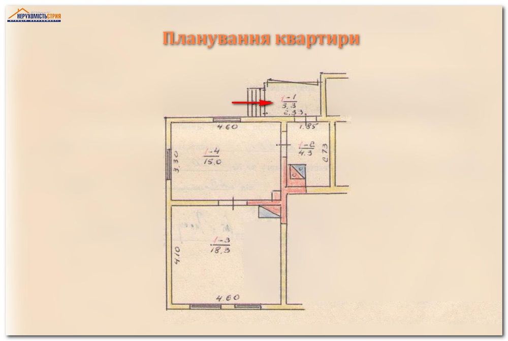 1-кімнатна квартира в центрі