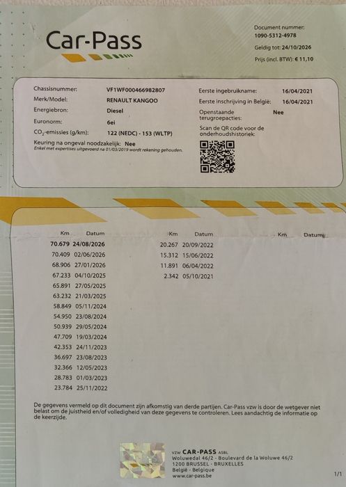 Renault Kangoo Maxi 2021 / 73 mil Km