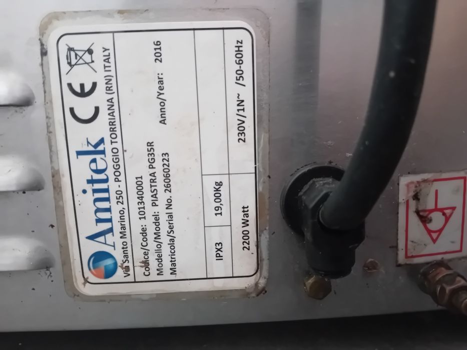 Grelhador profissional AMITEK 2016 ITÁLIA  Power  watt 2200 Stainless