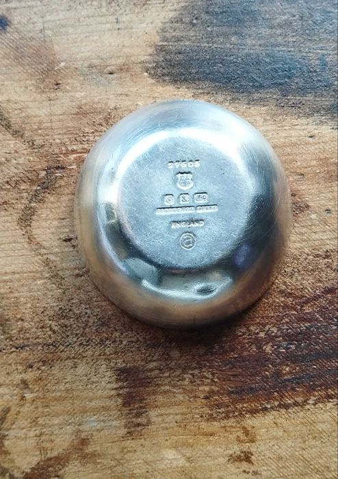 Antiguidades  prata esterlina taça e colher marcadas