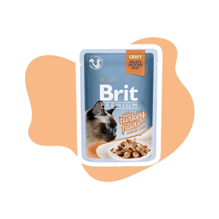Brit Premium Fillets in Gravy Turkey 10x85g soczyste filety z indyka w sosie pełnoporcjowa karma dla kotów dorosłych