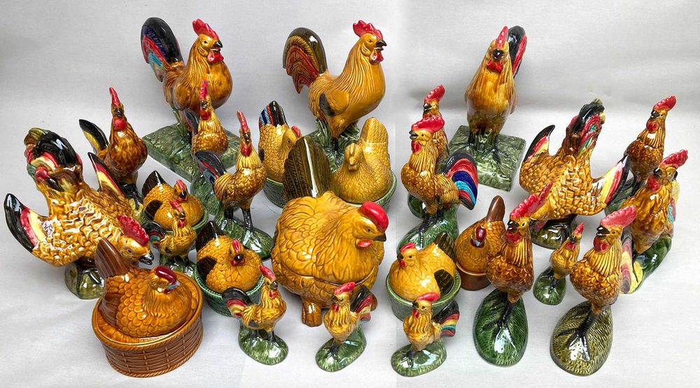 Galos e galinhas, loiça tradicioal de Caldas da Rainha