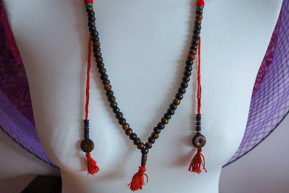 Mala tybetańska sznur naszyjnik różaniec modlitewny do medytacji.