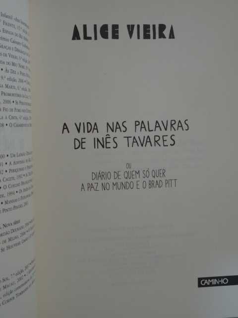 A Vida nas Palavras de Inês Tavares de Alice Vieira