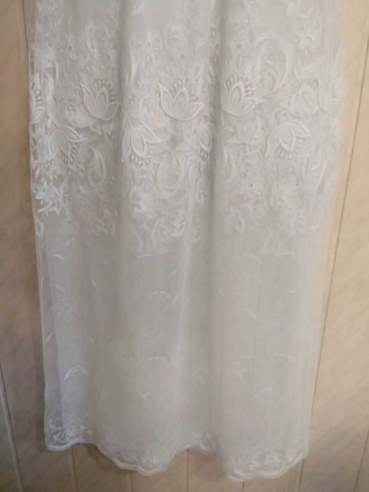 Тюль сетка жаккард Штора готовая  255х140 с кольцами в комнату