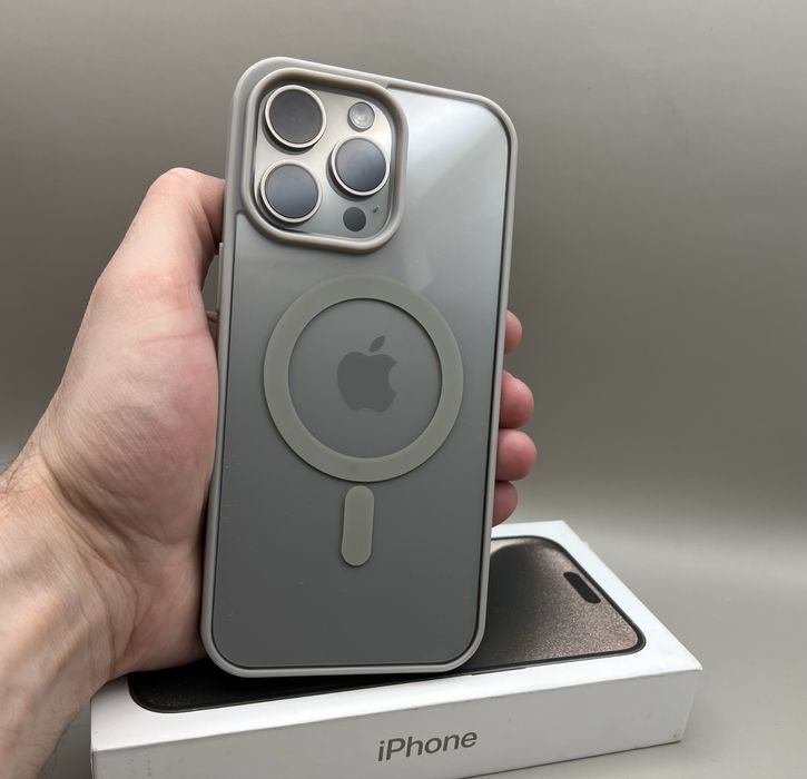 Чехол iPhone 15 Pro Max Grey MagSafe, 14 Pro Max серый, не желтеет