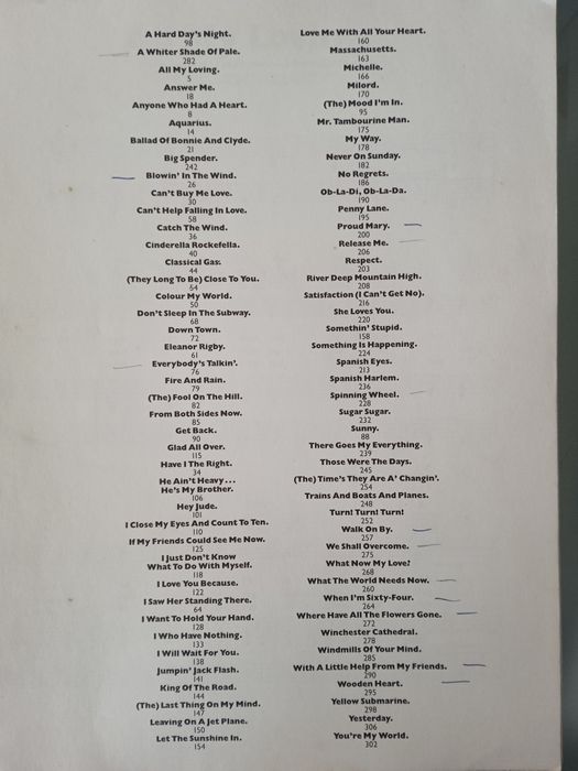 The great songs of the sixties