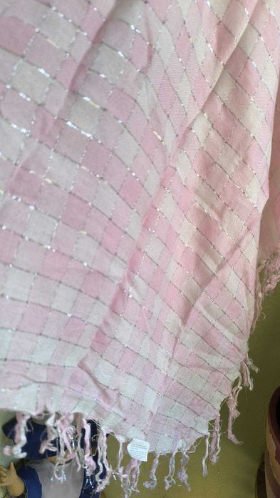 Lenço Rosa e Branco para Pescoço - Mulher