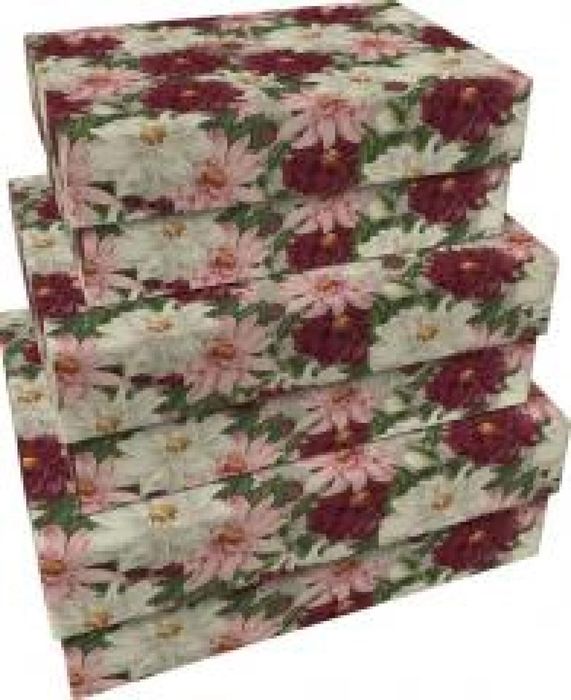 Pudełka ozdobne Dalia fioletowa 3szt oprawa: folia