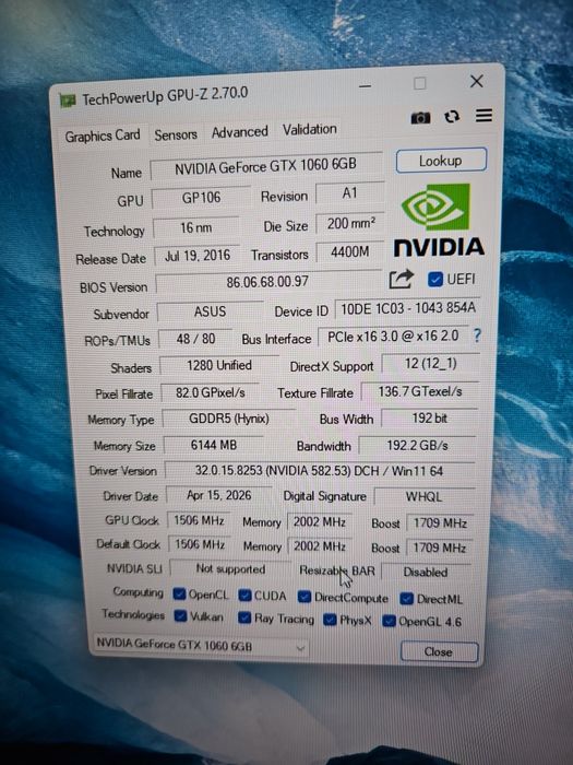 Asus Strix GTX 1060 6GB