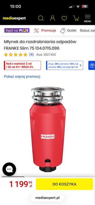Mlynek do odpadow franke TE-75s slim