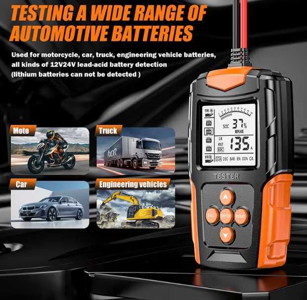 Тестер аккумуляторных батарей 12 В/24 В (FBT-200)