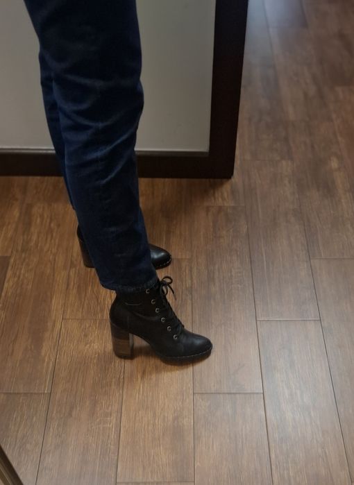 Botki Ryłko skórzane skóra rozmiar 37 czarne