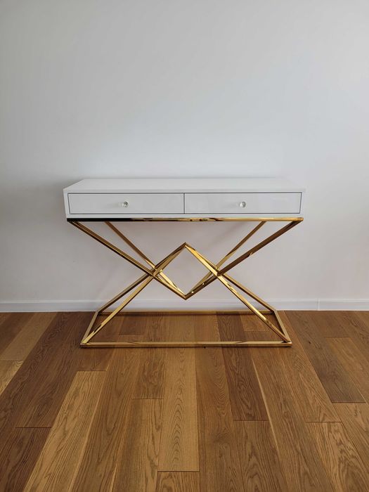 Konsola DIAMOND , Złota podstawa, GLAMOUR, AKANT Meble