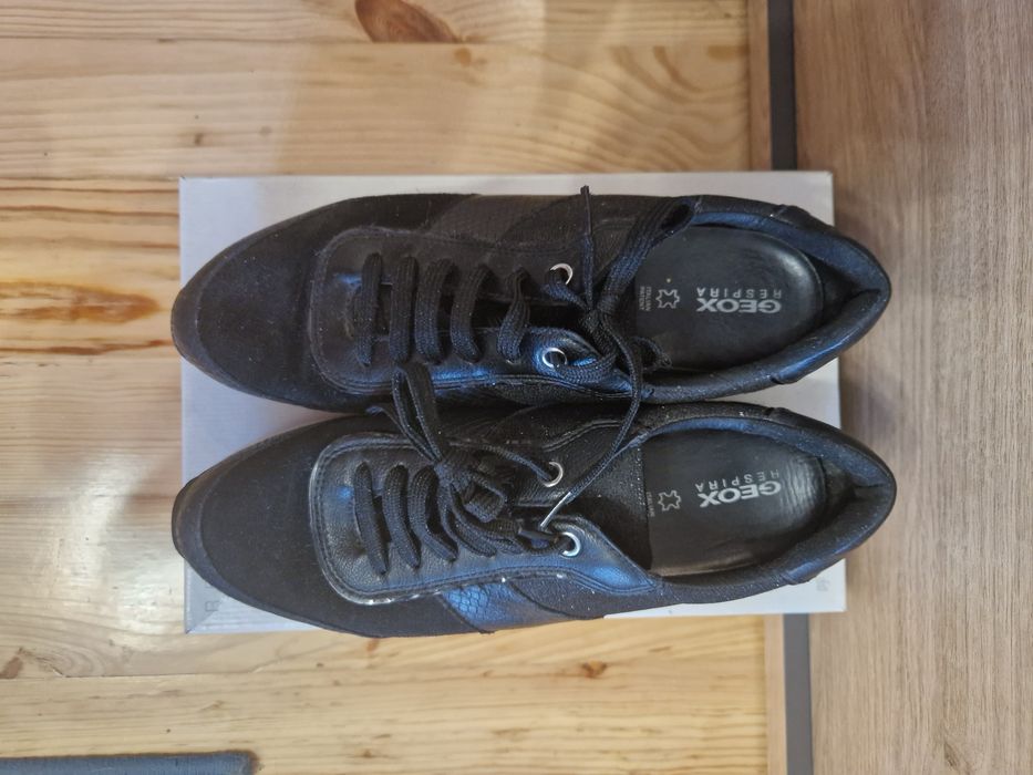 Czarne buty sneakersy Geox 40 skóra naturalna
