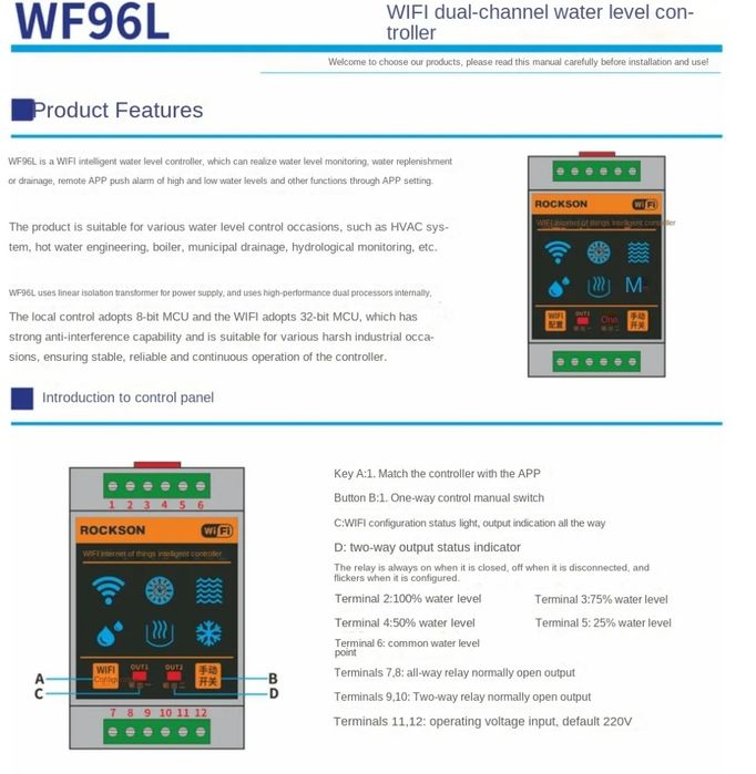 Czujnik poziomu cieczy wody Smart Wi-Fi