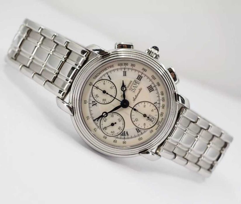 Maurice Lacroix- Automatic 25 Date, "Blue" Tachometr, Szafir, Papiery