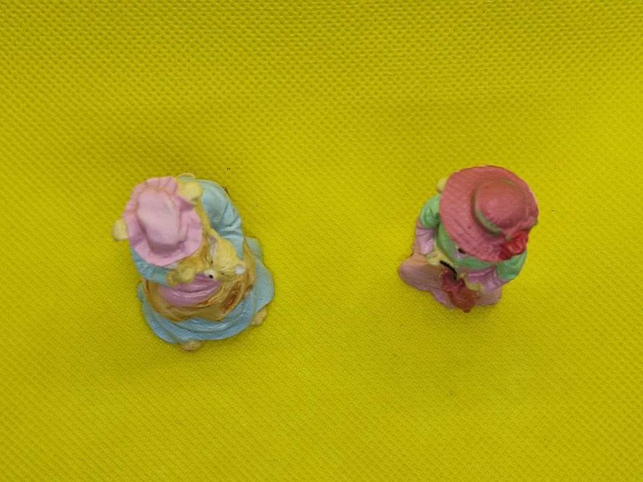 2 figuras em resina coleção 1991 JC Bears Miniature Dress Hat Umbrella