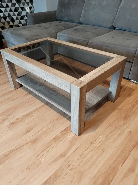 Szklany stolik dąb Sonoma 64x106