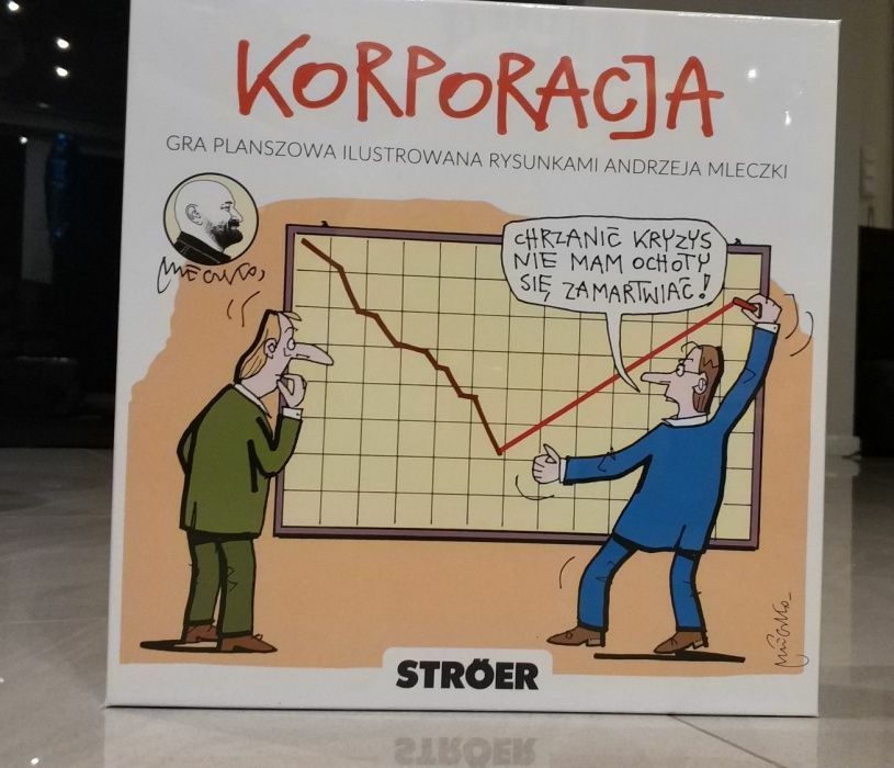 Gra planszowa Korporacja ilustrowana rysunkami Andrzeja Mlec