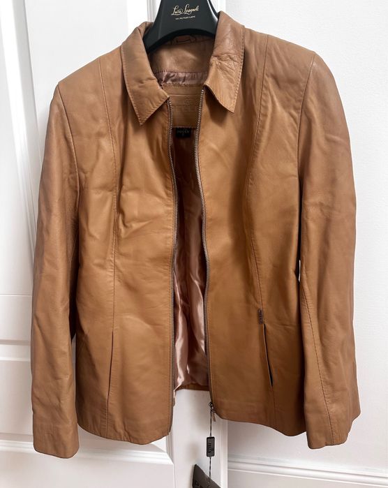 Nowa kurtka damska skorzana camel brazowa