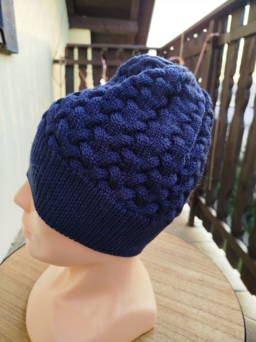 Czapka z wełny Merino 100% granatowa