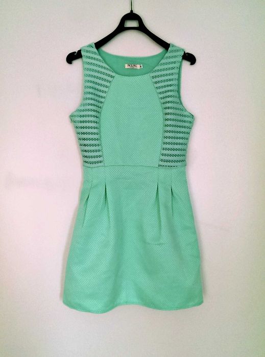 Miętowa elegancka sukienka na imprezę Meiling M