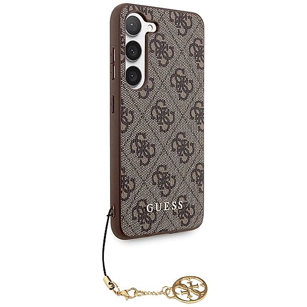 Etui Guess 4G Charms Collection na Samsung Galaxy A35 - brązowe